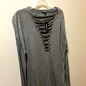Express, M, long sleeve gray shirt, never worn